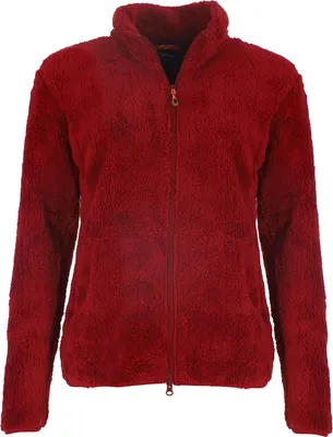 Produktbild von Blue Wave Damen Sherpafleecejacke Nele mit Stehkragen - Fleecejacke mit Reißverschluss in Granat Rot Größe 50