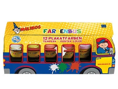 Produktbild von Malinos Temperafarbe Farbenbus             12 Farben      3+