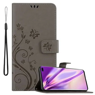 Image de Cadorabo Housse pour Samsung Galaxy S10 PLUS Housse de protection en gris Housse pour portable Etui Case Fleurs Flower
