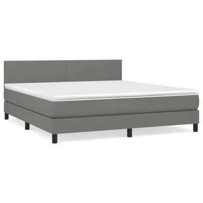Produktbild von vidaXL Boxspringbett mit Matratze Dunkelgrau 180x200 cm Stoff