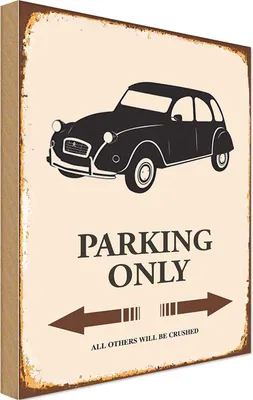 Produktbild von vianmo Holzschild 30x20 cm Auto Parking only all others Garage Werkstatt