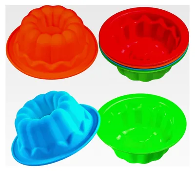 Produktbild von Mini Gugelhupfform Silikon Backform 8 Stück 10 cm für Kuchen, Gelee, Donut