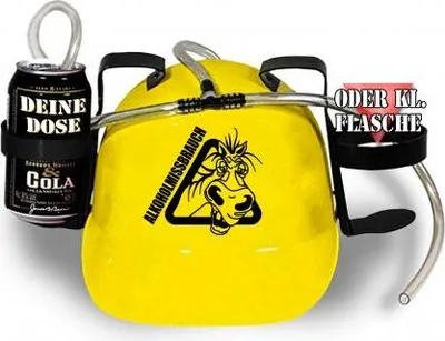Produktbild von Trinkhelm Spaßhelm mit Printmotiv - Alkoholmissbrauch - 11843 Color - gelb