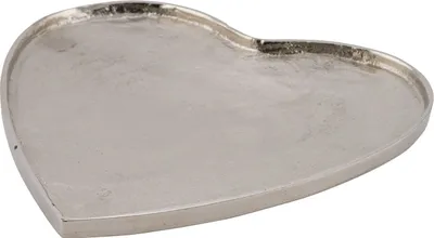 Produktbild von Teller Herz Aluminium silber