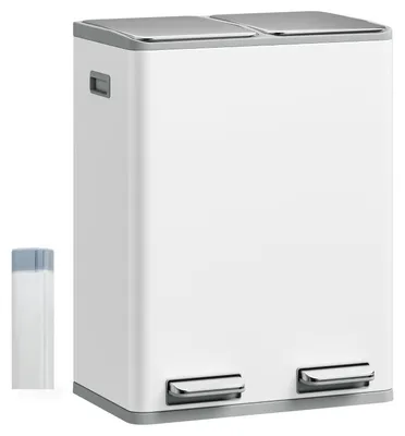 Produktbild von Doppelter Mülleimer, 60 Liter, aus Edelstahl, für die Mülltrennung