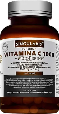 Productafbeelding van Vitamine C 1000 mg, BioPerine 1 mg, 120 Singularis capsules