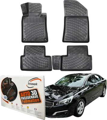 Produktbild von Trimak Autofußmatten kompatibel mit PEUGEOT 508 I.Gen  2010-2018 Auto Allwetter Gummimatten