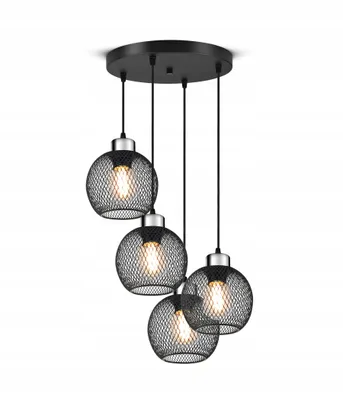 Zdjęcie produktu dla Lampa Sufitowa Żyrandol Wisząca Vintage LOFT Reflektor 444-EZ4 E27 Z Siatki