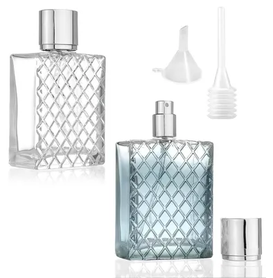 Produktbild von Parfümzerstäuber Nachfüllbar 100ML Glas 2 Stück mit Trichter und Pipette