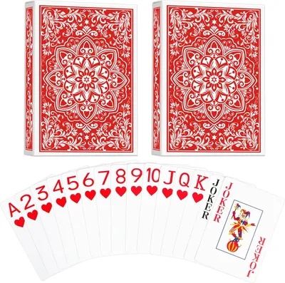Produktbild von Spielkarten rot, 52 Karten, Standard Kartenspiel für Gesellschaftsspiele
