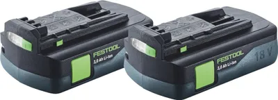 Produktbild von Festool Akku Set 2x BP 18 Li 3,0 C Akku 18 V 3,0 Ah / 3000 mAh Li-Ion ( 2x 577658 ) mit Ladestandanzeige