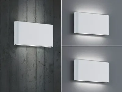 Produktbild von LED Außenwandleuchten SET Up and Down in weiß - Außenwandlampen für Hauswand