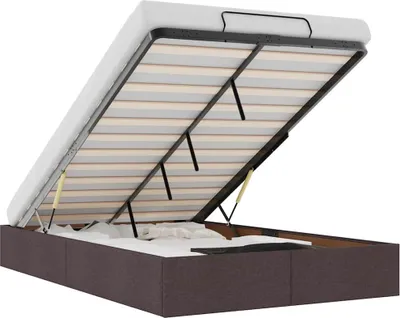 Produktbild von vidaXL Ottoman-Bett ohne Matratze Dunkelbraun 120x200 cm Stoff