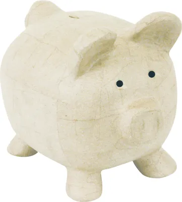 Produktbild von Décopatch Braunes Pappmaché, Spardose Schwein 25,5cm - Kartonbraun MA018C