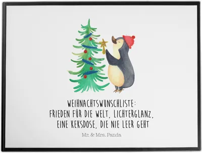 Produktbild von Mr. & Mrs. Panda schreibtischunterlage Pinguin Weihnachtsbaum - Weiß - Geschenk, Winter, schreibtischauflagen, Weihnachten, Schreibunterlage, tischmatte