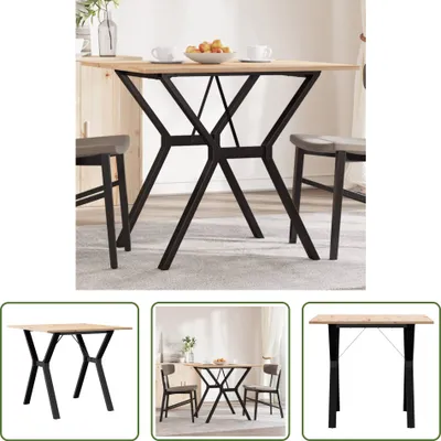 Obrázek produktu pro The Living Store Jídelní stůl Y-rám 80x80x75 cm, masiv borovice a litina