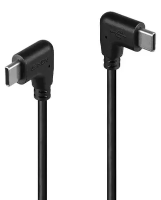 Produktbild von LINDY USB 2.0 Typ C Kabel, 2 x 90° gewinkelt 0,5m