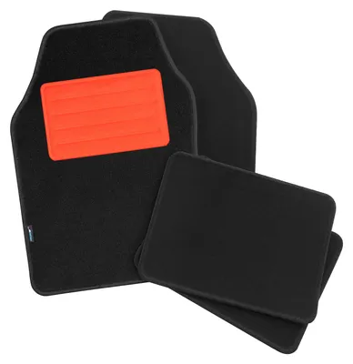 Produktbild von Autoteppich Universal Florida, 4‑tlg. schwarz, Absatzschoner rot | PETEX