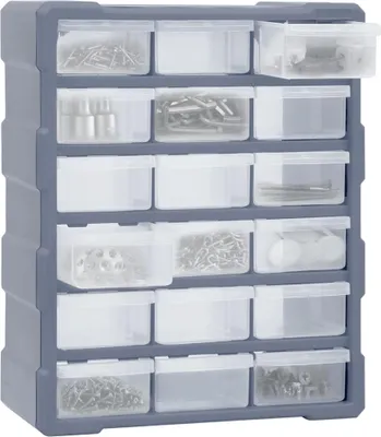Obrázek produktu pro vidaXL Organizér s více zásuvkami 18 zásuvek 38x16x47 cm