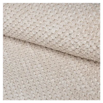 Produktbild von ZEVEN Plüschiger Möbelstoff in Cord-Optik - Ultraweicher Polsterstoff mit Kachelmuster - Robuster Bezugstoff - Pflegeleichte Meterware 1lfm | Farbe: 14 Creme