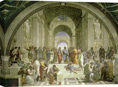 Produktbild von Kunstdruck auf Leinwand - Raffaello, Die Schule von Athen – 80x60 cm
