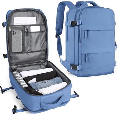 Produktbild von Großer wasserdichter Damen-Reiserucksack, 14 Zoll Laptopfach, schwarz