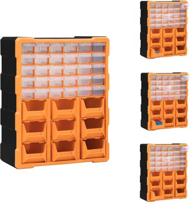 Obrázek produktu pro vidaXL Vícezásuvkový organizér s 39 zásuvkami 38x16x47 cm - Boxy na nářadí