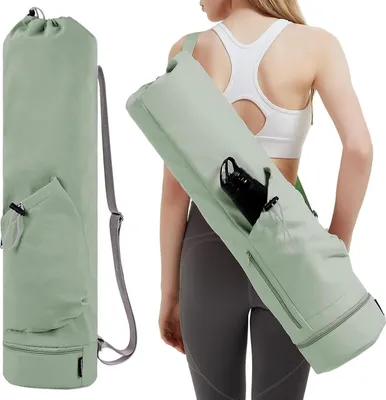 Image de Sac de yoga avec compartiment humide et poche pour bouteille vert Gym Pilates Yoga Tote