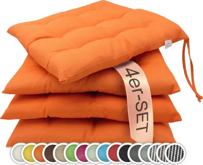 Produktbild von Sitzkissen Stuhlkissen 4er Set, ca. 40x40 cm, orange