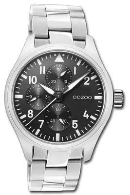 Imagen del producto de Reloj de hombre Oozoo, modelo D3UOC10956, con correa de acero inoxidable plateada, movimiento de cuarzo y esfera analógica