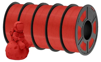 Produktbild von 3D-Drucker-Filament, Hochgeschwindigkeit, Verbesserte Fluidität, HS-PLA Rot 5 Stück