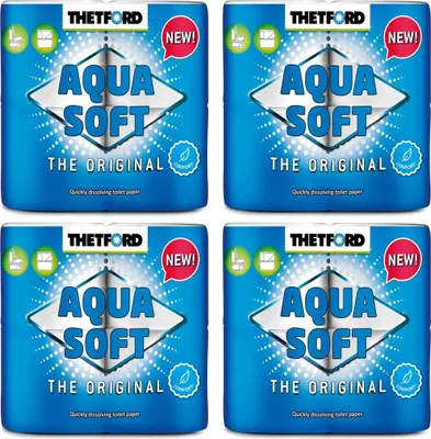 Produktbild von 4 x Thetford Aqua Soft Toilettenpapier WC Papier Campingtoilette 4 Rollen