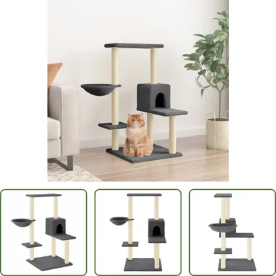 Obrázok produktu pre The Living Store Strom pre mačky so sisalovými škrabadlami Dark Grey 95 cm