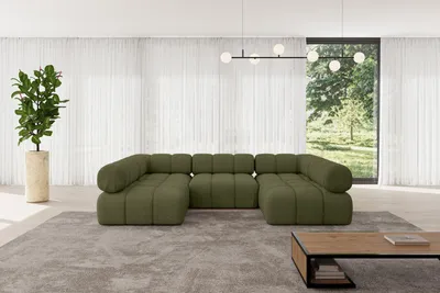 Produktbild von ALTDECOR Modulares Sofa Ecksofa in U-Form - Garvo-U1 - 285x190x70 cm Grün Corner modular Sofa Eckcouch Couch Wohnlandschaft Cauchsofa Polstersofa