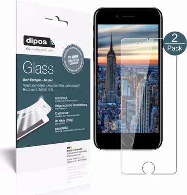 Produktbild von NBR 2x dipos Glass klar Apple iPhone 8 Plus