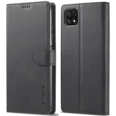 Obrázek produktu pro Pouzdro pro Samsung Galaxy A22 5G, kožené flipové pouzdro s magnetickým uzávěrem a stojánkem, ochranné pouzdro černé