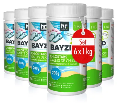 Produktbild von 6x 1 kg BAYZID® Chlortabs 200g langsam löslich
