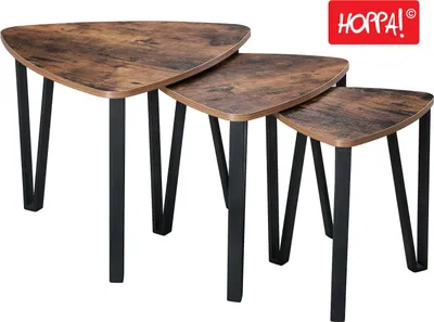 Produktbild von Hoppa! | Beistelltische | 3er-Set | Vintage Schwarz | Eisen