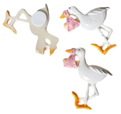 Produktbild von Streudeko 6 Stück rosa 4 x 3,5 cm mit Klebepunkt für Babyparty Geburt Taufe