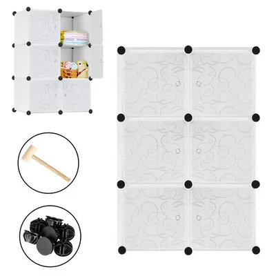Produktbild von LARS360 DIY Kleiderschrank Schrank Regalsystem Steckregal Garderobe Schrank Schuhregal Standregal Kunststoff mit Türen