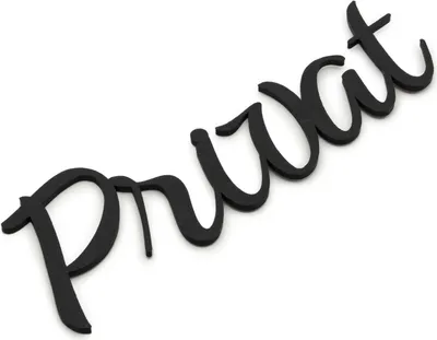 Obrázok produktu pre Zwayve Private Door Sign Nápis Názov Samolepiace Room Room Word Lettering Black