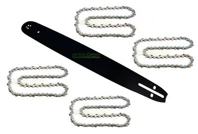 Produktbild von 50cm / 1,5mm / 0,325" / 76 TG Schwert + 4X Kette für viele Motorsäge Kettensäge