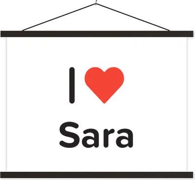 Produktbild von MuchoWow® Textilposter Ich liebe - Sara - Mädchen 150x113 cm mit schwarzem Rahmen - Wohnzimmer