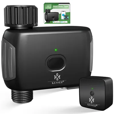 Produktbild von KESSER® Bewässerungssteuerung mit WLAN Wifi | Bewässerungscomputer für Garten & Balkon | Bewässerungssystem mit Zeitschaltuhr | Automatische Bewässerung App & Sprachsteuerung 20 Zeit-Pläne