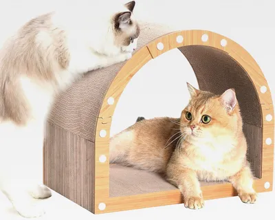 Produktbild von Pappe-Kratzbrett für Katzen, Katzenkratzbrett Möbelsschutz und Kratzpad, langlebiges Wellpappe-Versteck für Katzen