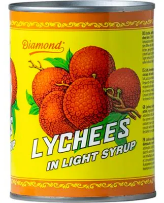 Image de Litchis en conserve au sirop léger, marque Diamond, format 540 g