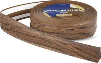 Produktbild von Eiche rustikal WEICHSOCKELLEISTEN 32 x 23mm 15m selbstklebend PVC Gummi Leiste
