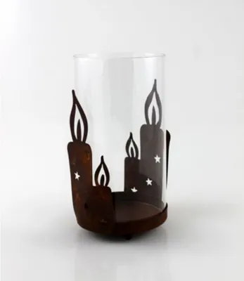Produktbild von Windlicht Kerzenhalter Metall Glas Deko Teelichthalter Leuchter Kerzenständer