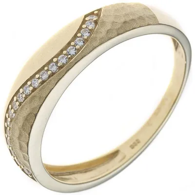Produktbild von Ring Damenring aus 333 Gold Gelbgold teilmattiert Zirkonia Goldring Innenumfang 60mm  Ø19.1mm