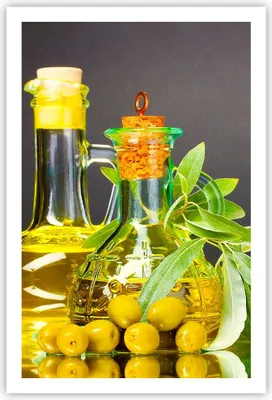 Produktbild von Poster - Poster ohne Rahmen - Flasche Glas Olive Öl - 61x91,5 cm - Wand Bild - Wanddeko - Wandbilder - Kunstposter - Wandposter - Bilder - Kunstdruck - Wanddekoration - Wandbild - P2XPA61x91-2168